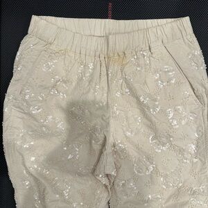 J. Crew Cream Sequin women’s Casual Bottoms